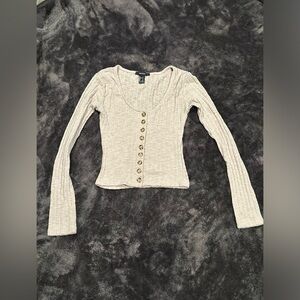 Forever 21 grey long sleeve button up, size small